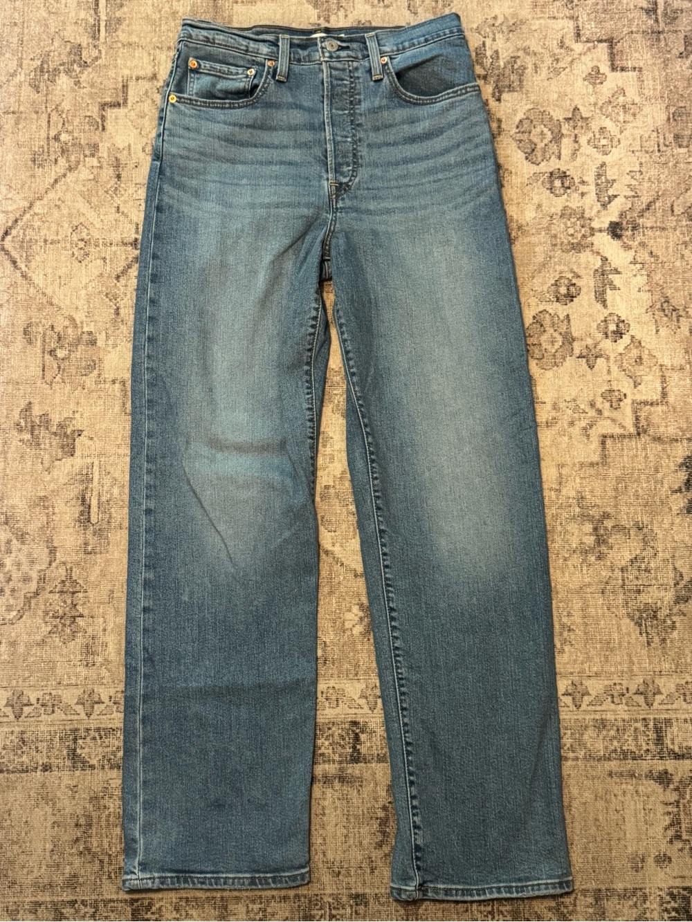 Levi's Women's Ribcage High-Rise Straight-Leg Jeans 30x32 color The Last Straw - Picture 2 of 7